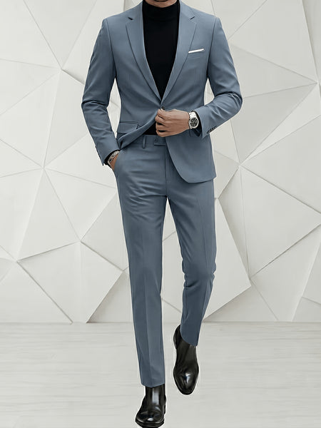 Tongtongbang Selection: Men's High-End New Style 2-Piece Suit Set (Jacket and Trousers) Suitable for Formal Occasions and Banquets