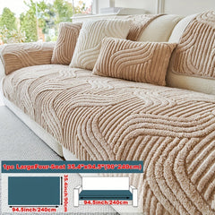 1pc Plush Non-Slip Sofa Cover, Modern Luxury, Pet-Friendly, Breathable, Fashionable Home Decor
