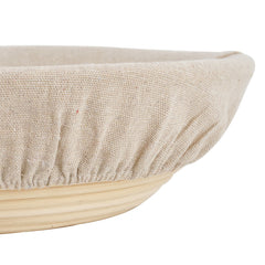 Round Rattan Bread Proofing Basket - European Style Baking Kit with Cloth Liner - Kitchen Bakery Tool for Artisan Bread (11cm X 6cm)
