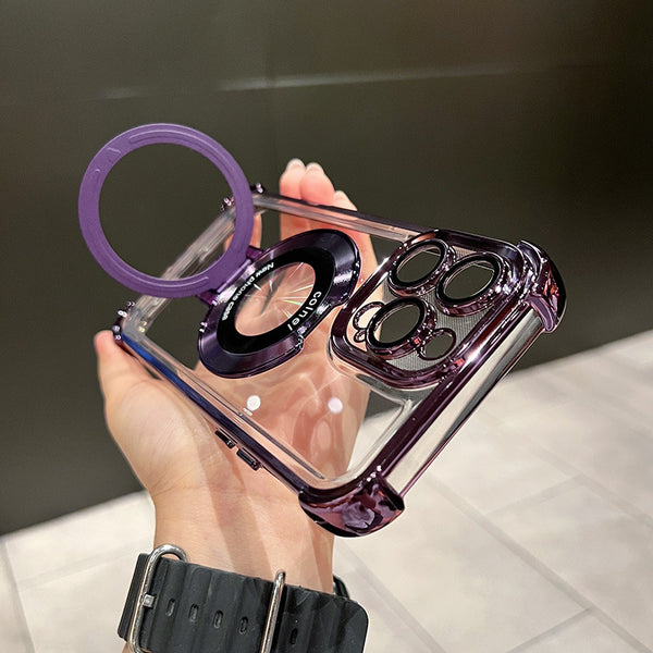 Phone Case: Premium Transparent Acrylic Mobile Phone Case for IPhone17 Pro Max Air Series Supports Wireless Charging Includes Lens Film Protective Cover