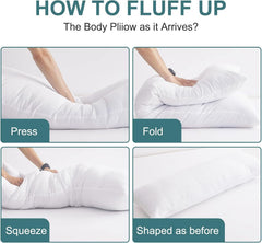 Premium Hollowfiber Filled Bolster Pillow Full Body Orthopedic Long Pillow for Side Sleeper, Back, Neck, Maternity Support Pregnancy Pillow