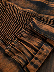 Fashionable Comfortable Street Style Casual All-Match Men'S Individual Multi-Pocket Biker Style Jeans