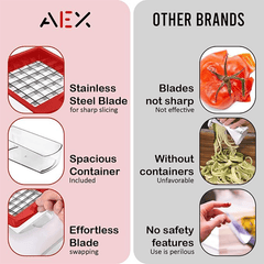 AEX 4-in-1 Manual Vegetable Chopper | Onion Dicer & Slicer | UK Kitchen Gadget | Time-Saving Meal Prep Tool