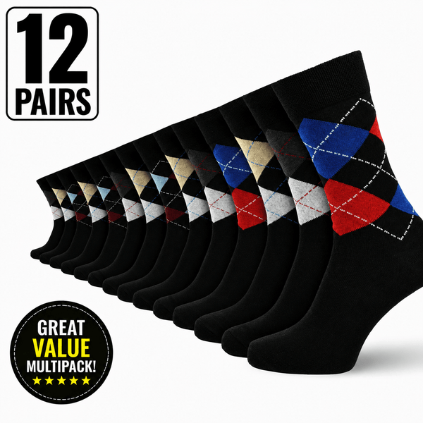 12 Pairs -Mens Cotton Rich Crew Socks | Honeycomb Comfortable Non-Tight Top Soft Breathable Stretch | Fit UK Size 6-11 | Everyday Casual Work Sports Running Gym Socks