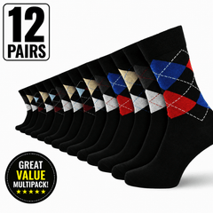 12 Pairs -Mens Cotton Rich Crew Socks | Honeycomb Comfortable Non-Tight Top Soft Breathable Stretch | Fit UK Size 6-11 | Everyday Casual Work Sports Running Gym Socks