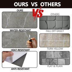 36pcs Self Adhesive Vinyl Flooring, 15X30cm Wood & & Stone Grain Effect Peel and Stick Floor Tiles, Waterproof Flooring Stickers for Home Office Bedroom Kitchen Living Room