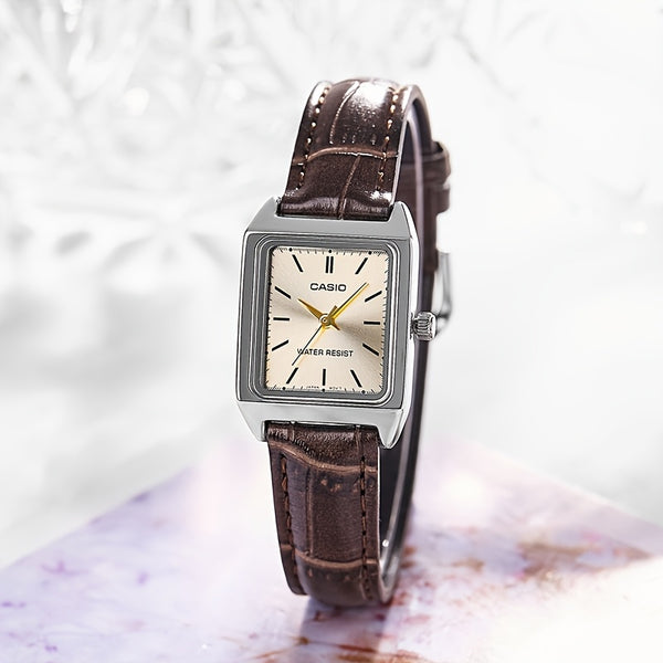 Casio Vintage Small Square Watch for Women and Teens, Simple Analog Style