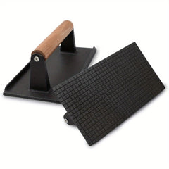 Cast Iron Steak Weight Heavy Duty Burger Press Bacon Press Grill Summer BBQ Gift Kitchen Black 20 X 10 Cm