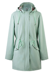 Drawstring Waist Hooded Zip Up Coat, Casual Long Sleeve Coat for Fall & Winter, Women's Clothing