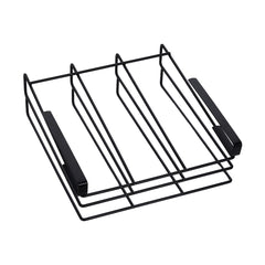 1 piece, black two-layer, no drilling cutting board rack, cabinet cutting board, cutting board storage rack, cabinet pull-out pot cover rack, sturdy and durable, strong load-bearing capacity, size: 26.5 cm W x 30 cm D x 6 cm H