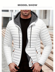 Lightweight Warm Hooded Jacket - Windproof, Ultra-Warm Padding, Quilted Design, Practical Storage Pockets, Suitable for Winter Daily Wear and Outdoor Occasions, Nylon Fabric, Zip Closure, Regular Fit, Winter Coat | Hooded Jacket |