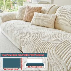 1pc Plush Non-Slip Sofa Cover, Modern Luxury, Pet-Friendly, Breathable, Fashionable Home Decor