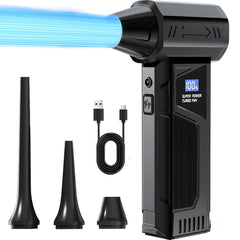 This Powerful Turbo Fan Features A Smart Display, 4 Speed Settings, 5 Nozzles, And A High-capacity Battery; It'S An Ideal Portable Cleaning Tool For Cleaning Computers, Keyboards, Cars, And Outdoor Spaces; And Also A Perfect Holiday Gift.