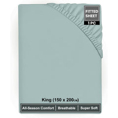 Super Dreamer Fitted Bed Sheets 100% Polyester, Available in Single, Double & King Sizes, Multiple Colours, Machine Washable, Soft & Durable, Perfect for a Cozy Night'S Sleep