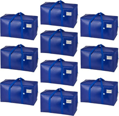 VENO 8 Pack Extra Large Moving Storage Bags with Zips, Heavy-Duty Organizer Tote, Moving Box Alternative, Packing Supply, Clothes Storage Bin, Tag Pocket for Label, Water-Resistant (Clear, 8 Pack)