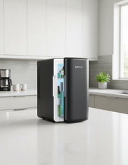 Astroai Mini Fridge 6 Litre / 8 Can | Cooler and Warmer | AC/DC | Small Fridge for Bedrooms, Car, Drinks, Beauty, Skincare, Travel (Deep Black)