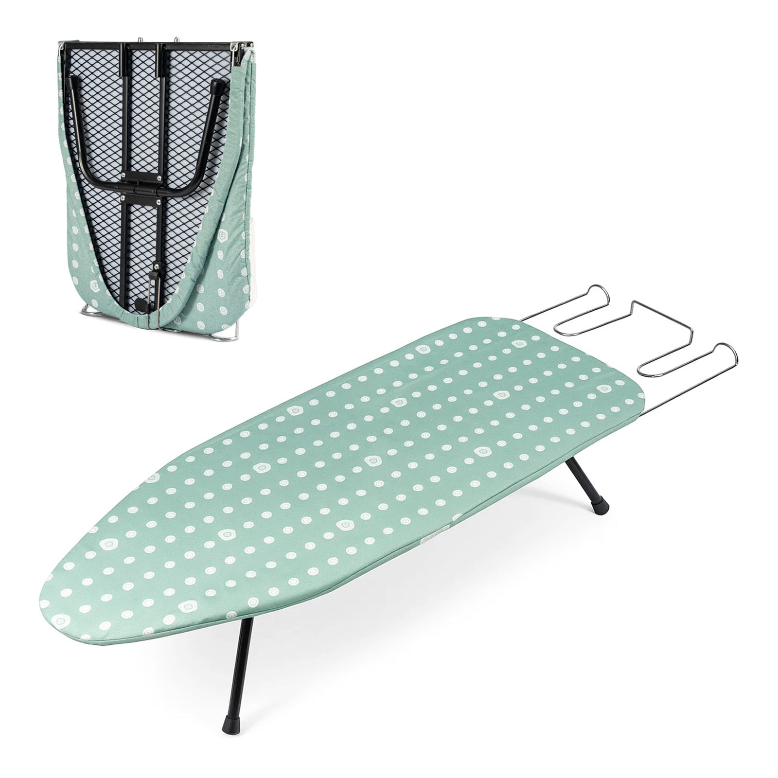 Ironing Board Foldable Mini Ironing Board Tabletop Ironing Board Foldable Portable Design with Built-in Iron Rest, Non-Slip Legs, Lightweight for Small Spaces, Dorms, Apartments