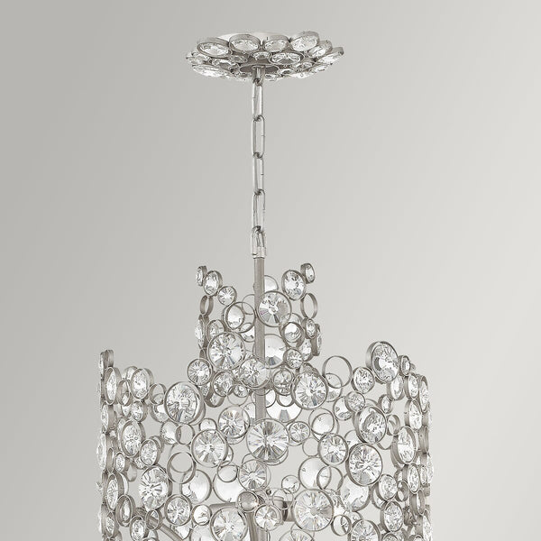 Elstead Anya Two Tier Pendant - Silver Leaf