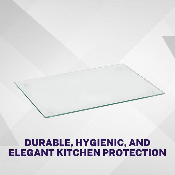 60x40cm Worktop Saver Protector Board Glass Clear Ideal for Chopping Cutting