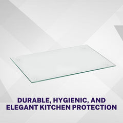 60x40cm Worktop Saver Protector Board Glass Clear Ideal for Chopping Cutting