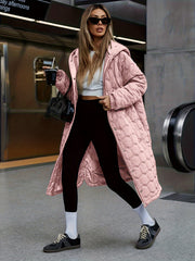 Popular Autumn/Winter Fashion Casual Streetwear Women's Long Hooded Padded Coat