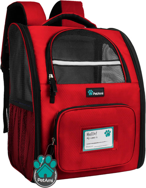 Petami Dog Backpack Carrier for Small Large Cat, Pet, Puppies, Ventilated Pet Hiking Backpack Travel Bag, Airline Approved Cat Backpack Carrier, Safety Back Support, Camping Biking Dog Bag, Charcoal