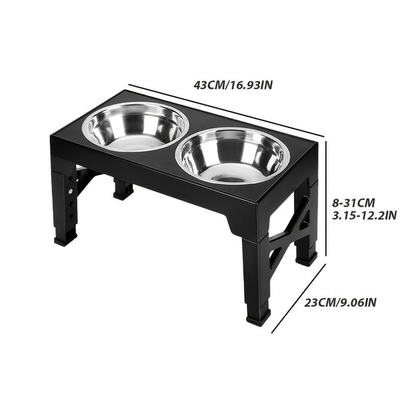 1 Set of Lifting Dog Bowl Pet Feeding Station Stainless Steel Double Bowl Pet Feeding Rack with Foldable Legs, Single Bowl Capacity of 1.1L, Five-Gear Height Adjustable, And The Highest Lifting Height Can Be Adjusted to 31Cm30.99 cm, Which Is Suitable for