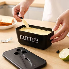 Butter Box Set with Professional Stainless Steel Spreader | Food & Snack Storage Container, Fridge Organizer Box - Ideal for Butter & Kitchen Use