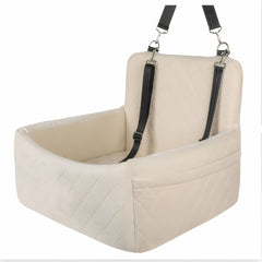 Dog And Cat Booster Car Seat with 3-Strap Safety System | Plush Memory Foam Bed And Removable Washable Cover | Non-Slip Base for Car Travel, Road Trips, And Outdoor Adventures