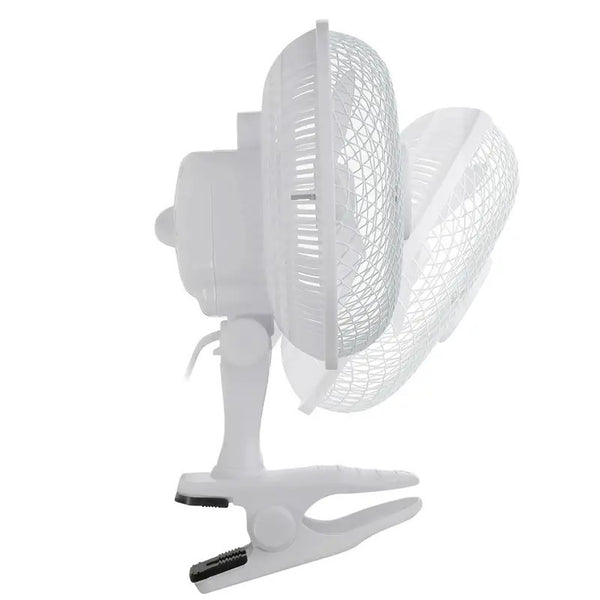 6 Inch Clip on Fan - 2 in 1 design with 2 Speeds, Mains Powered, Silent Desktop Fan with Strong Airflow - Mini Plug in Silent Desk Fan, Ideal Electric Air Circulator for Bed, Cot & Desk top