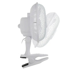 6 Inch Clip on Fan - 2 in 1 design with 2 Speeds, Mains Powered, Silent Desktop Fan with Strong Airflow - Mini Plug in Silent Desk Fan, Ideal Electric Air Circulator for Bed, Cot & Desk top