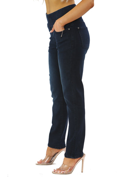 MYT Womens Elasticated Waist Jeans Tummy Control Stretch Ladies Denim Jeggings Size 10-24