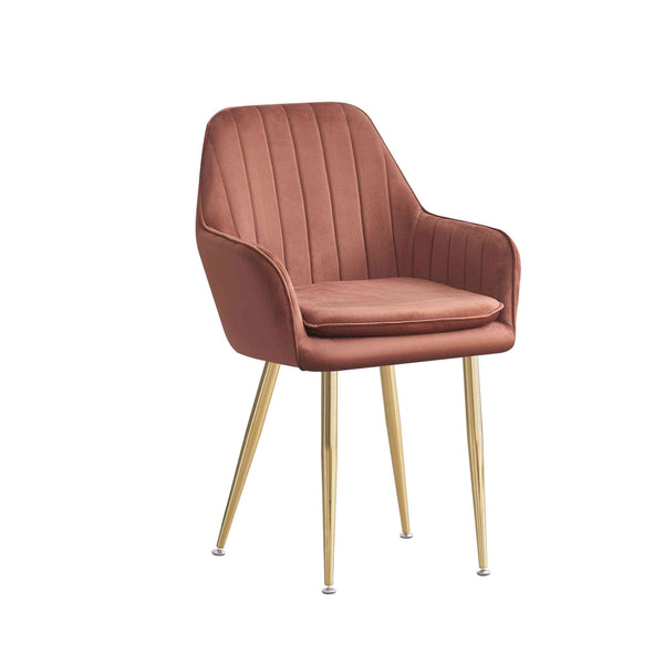 MOF Velvet Dining Chairs Kitchen Chairs Living Room Chairs with Sturdy Metal Legs Reception Chairs with Backrest and Padded Seat