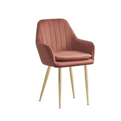 MOF Velvet Dining Chairs Kitchen Chairs Living Room Chairs with Sturdy Metal Legs Reception Chairs with Backrest and Padded Seat
