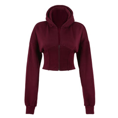 Women Corset Fit Hoodie and Trouser 2Pc Zip Tracksuit Set 2Pc Set with Zip Front, Long Sleeves and Straight Leg Pants, Perfect for All Seasons, Top Set