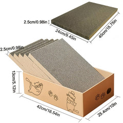 5pcs Cat Box Scratcher Scratching Board Pad Heavy Duty Corrugated Cardboard Kitten