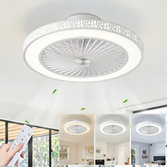 48.26cm Modern Ceiling Fan with Light, 6 Speeds Reversible Low Profile Ceiling Fan Light, 3CCT LED Dimmable Flush Mount Ceiling Fans with Lights, Timing Ceiling Fans Light with Remote for Living Room, Kitchen, Bedroom And Office