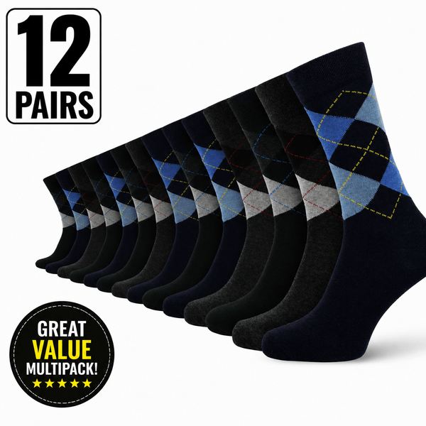 12 Pairs -Mens Cotton Rich Crew Socks | Honeycomb Comfortable Non-Tight Top Soft Breathable Stretch | Fit UK Size 6-11 | Everyday Casual Work Sports Running Gym Socks