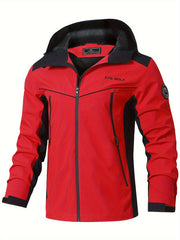 Men's Patchwork Slim-fit Jacket, Suitable for Spring and Autumn Wear, Men's Long-zipper Large-pocket Varsity-style Jacket