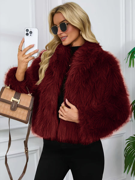 Faux Winter Warm Fashion Plush Top Short Coat for Women