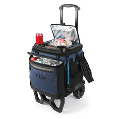Titan 22.5 Litre (23.7 US Quart) 60 Can Cooler with All Terrain Cart in Navy