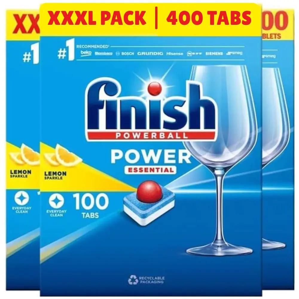 Finish Power Essential Dishwasher Tablets | Lemon | 400 Tabs Bulk Pack