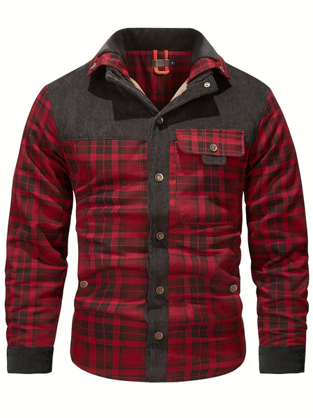 US Size Men'S Casual High-Quality Fall/Winter Plaid Jacket