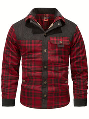 US Size Men'S Casual High-Quality Fall/Winter Plaid Jacket