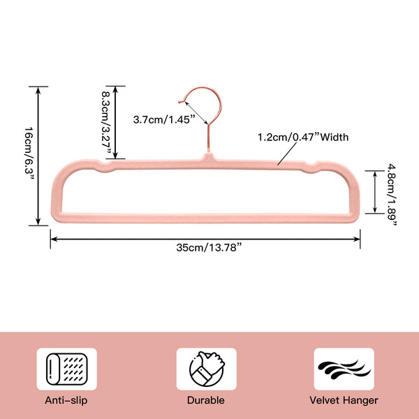 2025 Flocked Pants Hangers 20-Pack - Non-Slip Velvet Hangers for Trousers, Slacks & Skirts, Space-Saving Closet Organizers with Non-Slip Clips, Wardrobe Storage Solution for Home & Dorm
