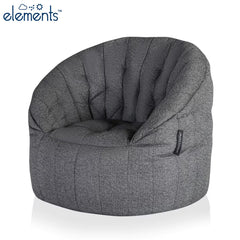 Ambient Lounge Butterfly Lounger Chair Outdoor Bean Bag in Dark Grey