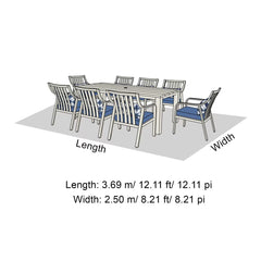 Atleisure Catalina 9 Piece Dining Set with Faux Wood Finish