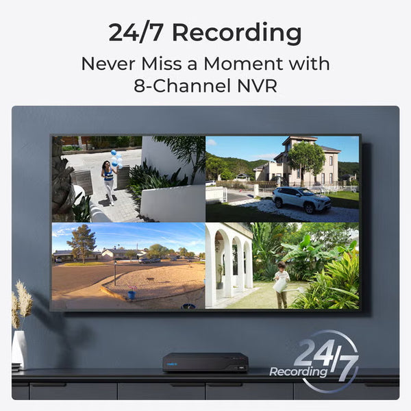 Reolink 12MP (4K+) UHD NVR Poe AI 16 X Channel / 8 X Bullet Camera Kit with 4TB HDD