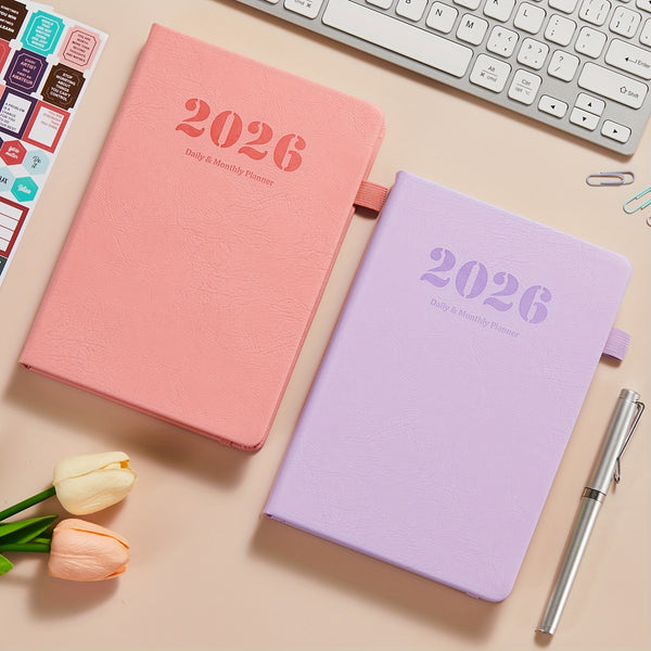 2026 Diary, A5 Diary Planner Daily and Monthly, Diary Page a Day Form January 2026 to December 2026, with Monthly Tabs | 4 Planning Stickers | Inner Pocket, 21.5 X 14.5cm