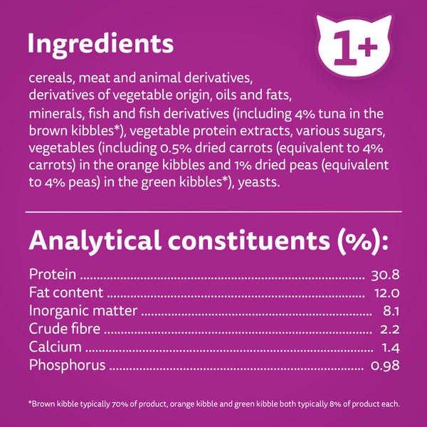 7kg Whiskas 1+ Adult Complete Dry Cat Food Tuna Bulk Pack Cat Biscuits
